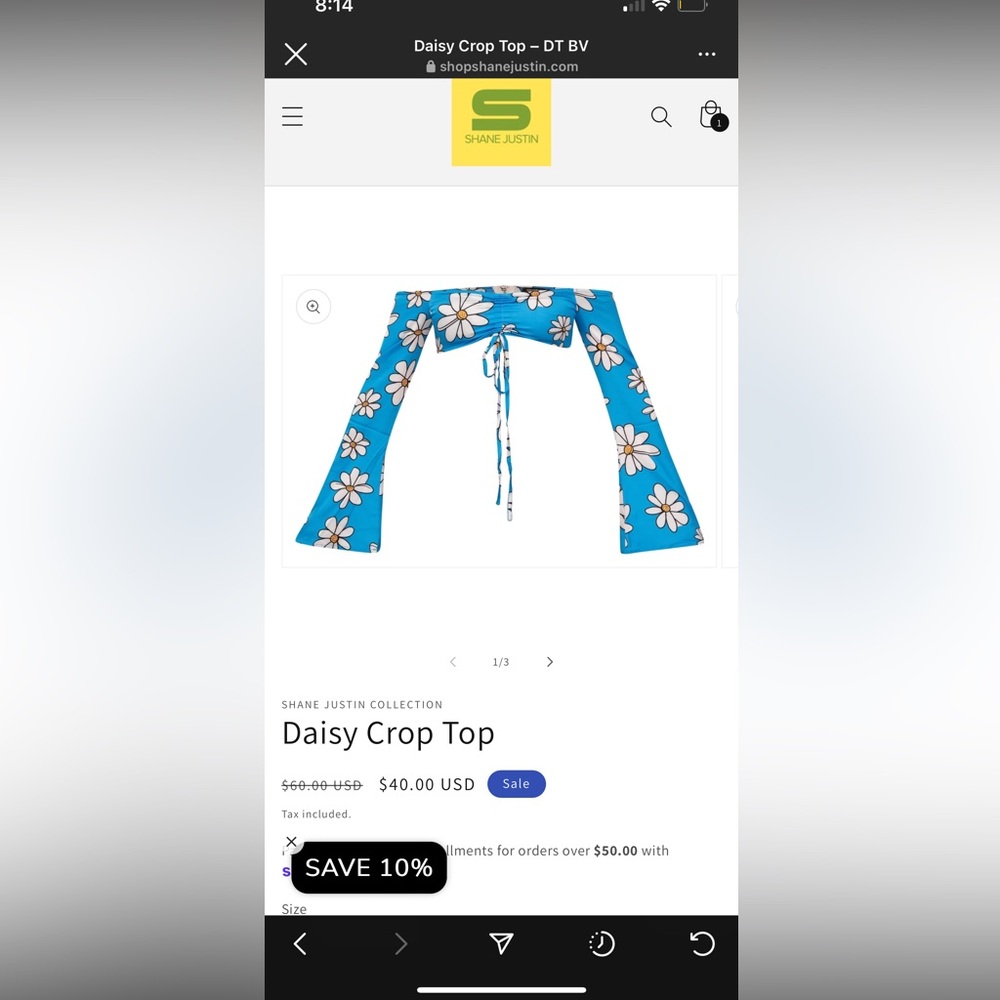 Shane Justin crop top